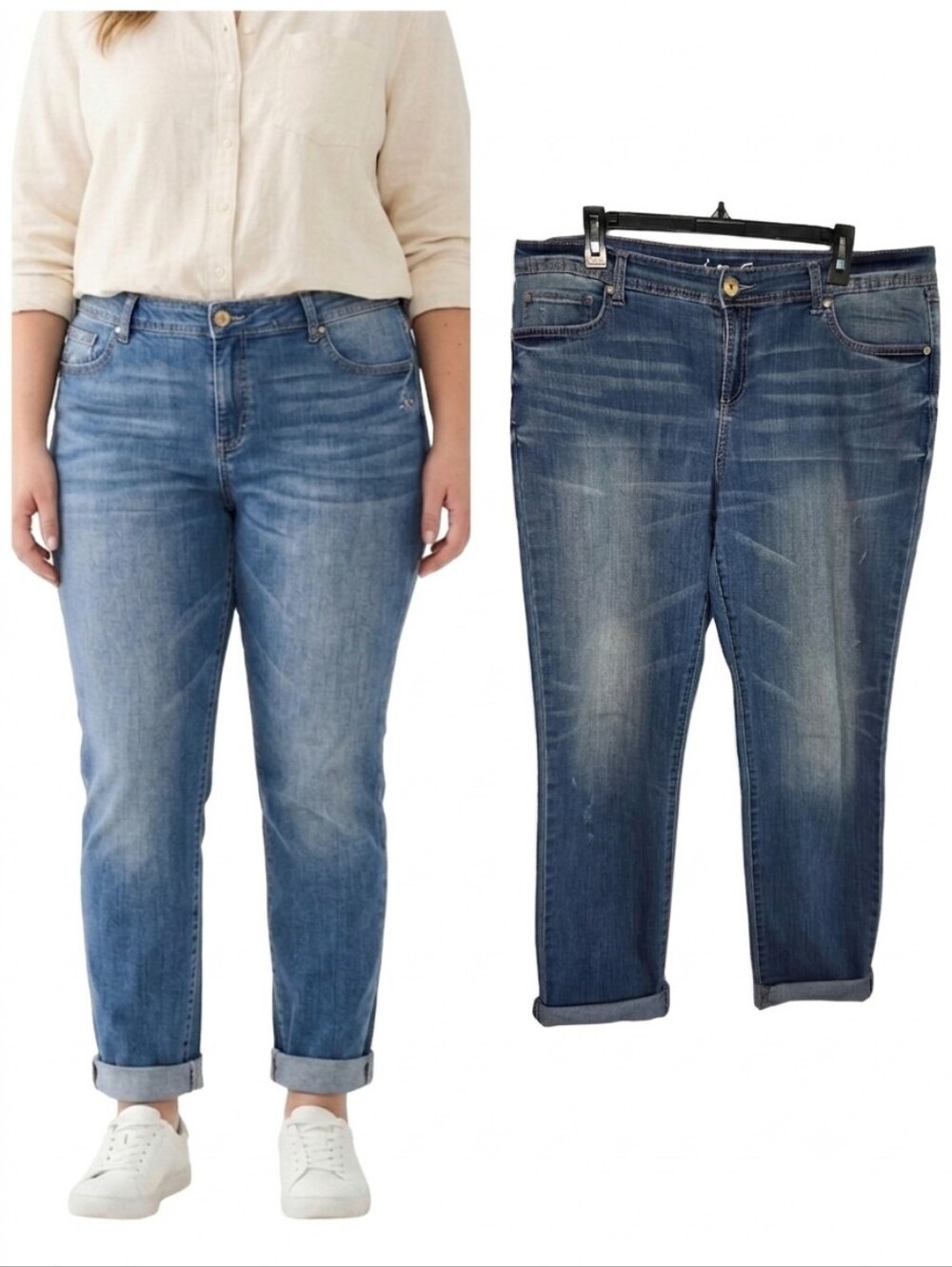Inc International Concepts Boyfriend Regular Fit Jeans Women's Plus Size 14